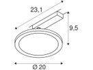 LED-Leuchte SLV PANEL TRACK round 18W 1800lm 3000K 1-Ph.-Adapter schwarz