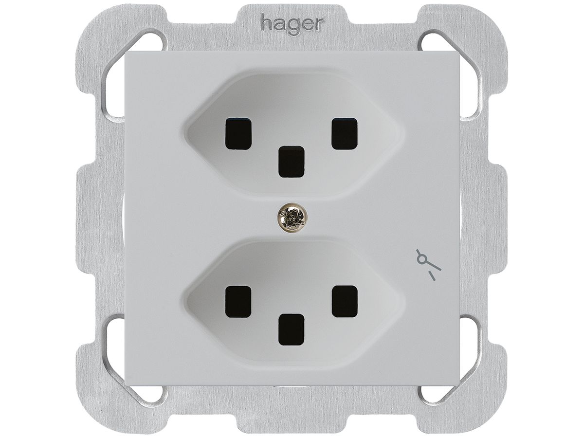 UP-Steckdose Hager kallysto 2×T23 1×S B lichtgrau