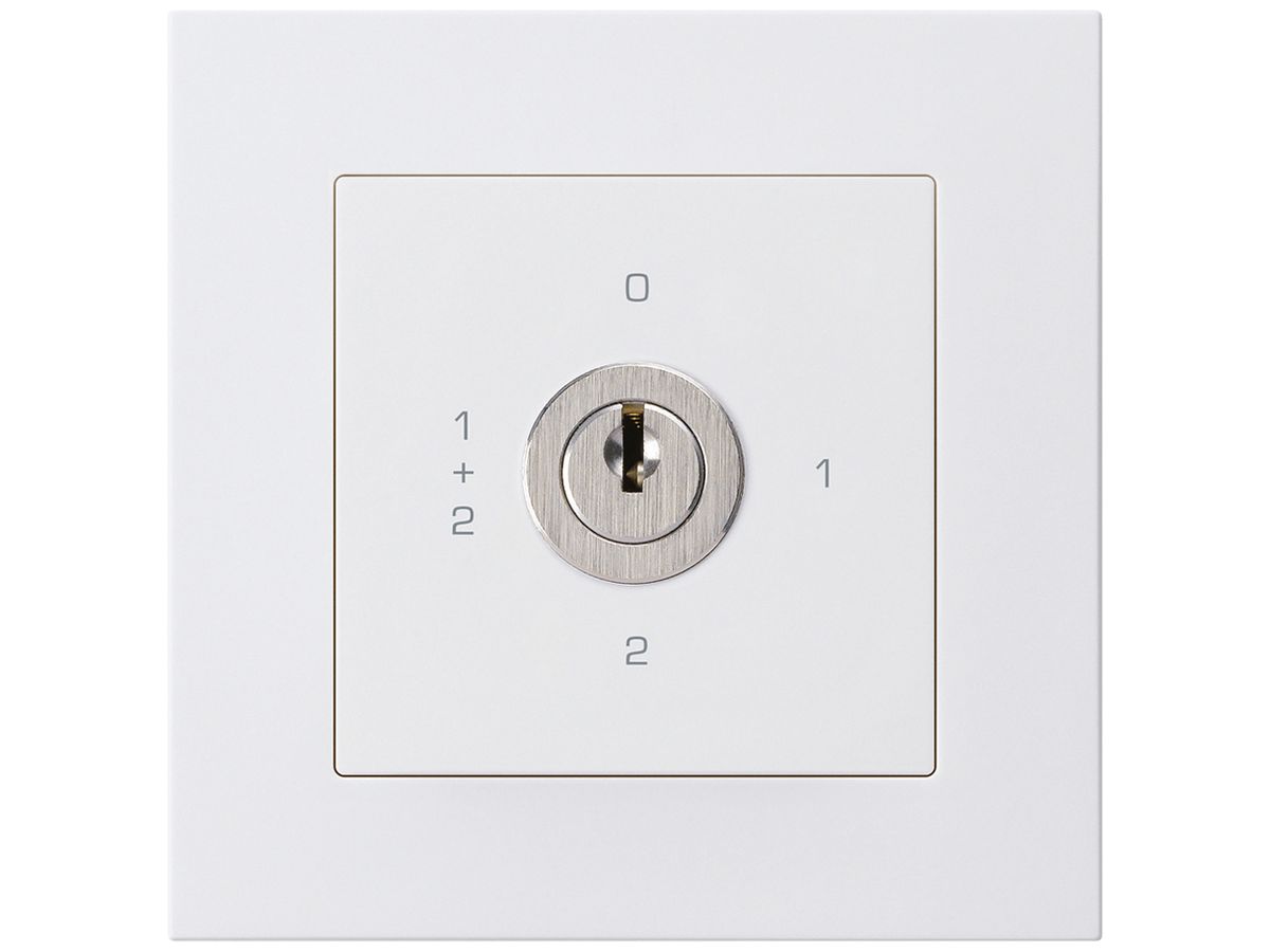 UP-Drehschalter kallysto.pro 1/1L weiss mit Schloss Kaba 8
