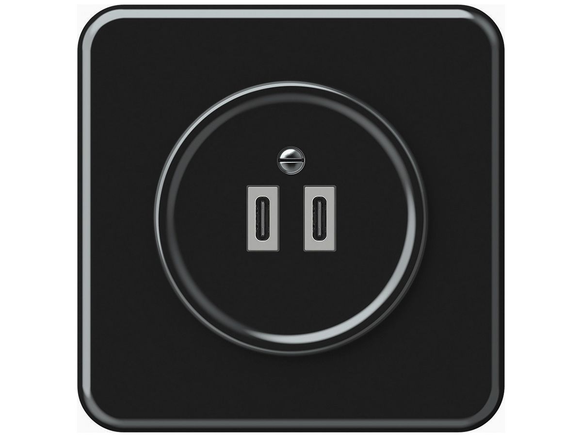 UP-USB-Ladesteckdose origin 2×USB-C 3000mA 5V schwarz