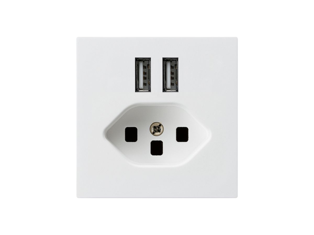 Steckdose 2×USB & T23 kallysto A 2400mA weiss