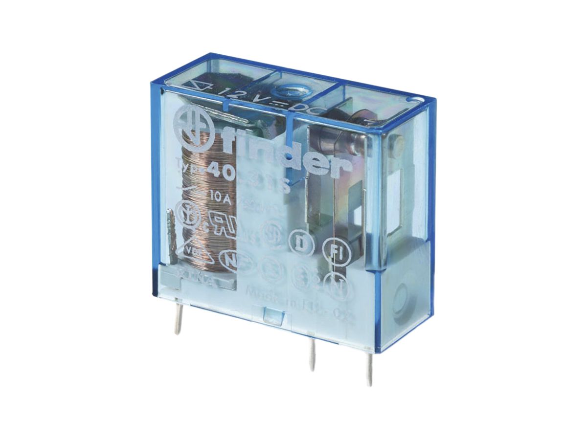 Schaltrelais Finder 40, 1S 10A/12VDC AgSnO2 3.5mm RT II