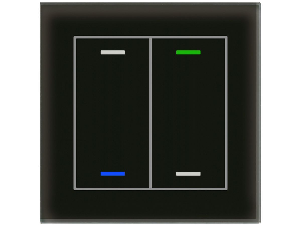 UP-Taster KNX RGBW MDT BE-GTL2TS.01S 2T/4B Temp.Glas schwarz "neutral"