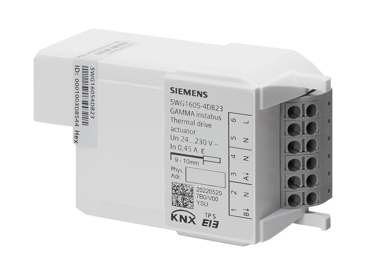 EB-KNX-Heizungsaktor Siemens RL 605D23, 2-fach 24…230VAC 0.45A