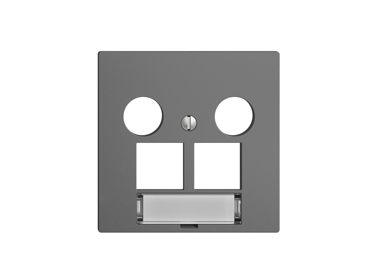 Abdeckset EDIZIOdue F, f.EASYNET-Multimediadose 5…2000MHz, f.2×RJ45 S-One, dgu