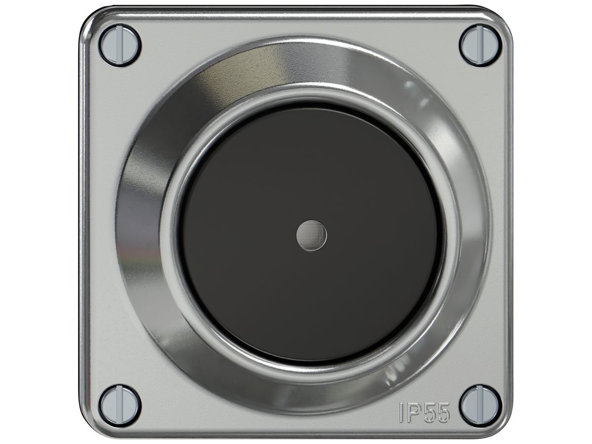 Oberteil ELEMENT SNAPFIX® Schalter/Taster mit Linse alu