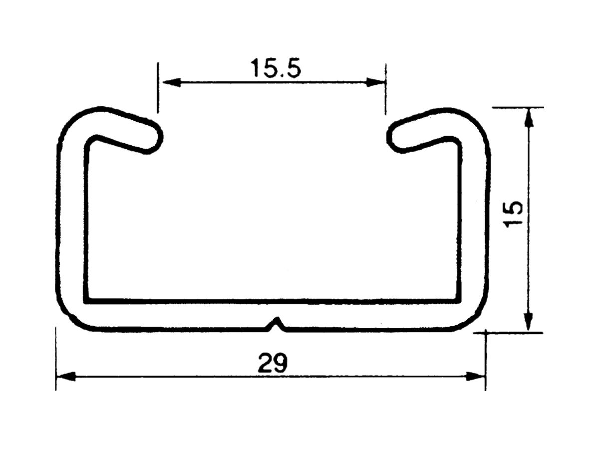 Profilschiene Almatec AN 29 29×15×3000mm Aluminium