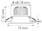 EB-LED-Spot maxLUCE ATMA 68 6.5W 660lm 3000K IP44 MB DIM Ø75mm schwarz 32°