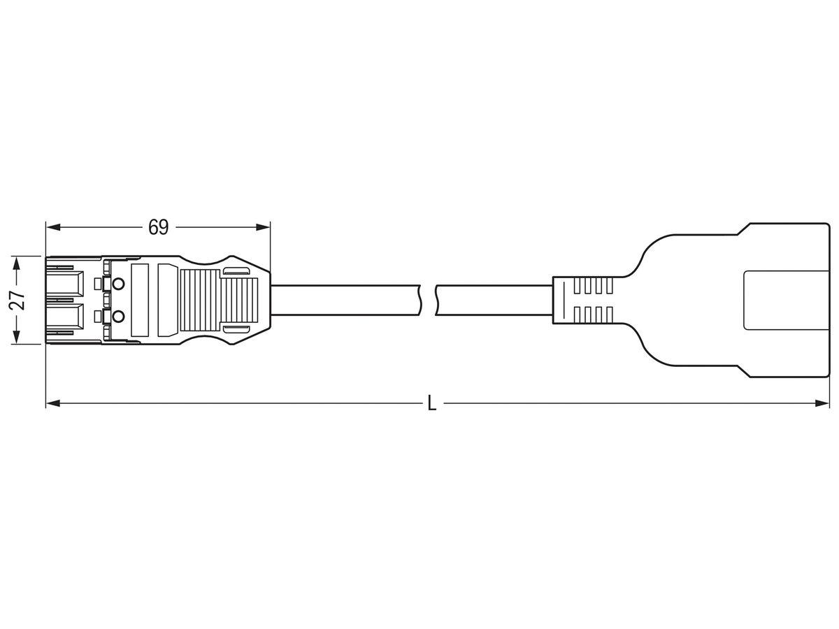 Anschlussleitung WAGO 3G1.5 1m schwarz