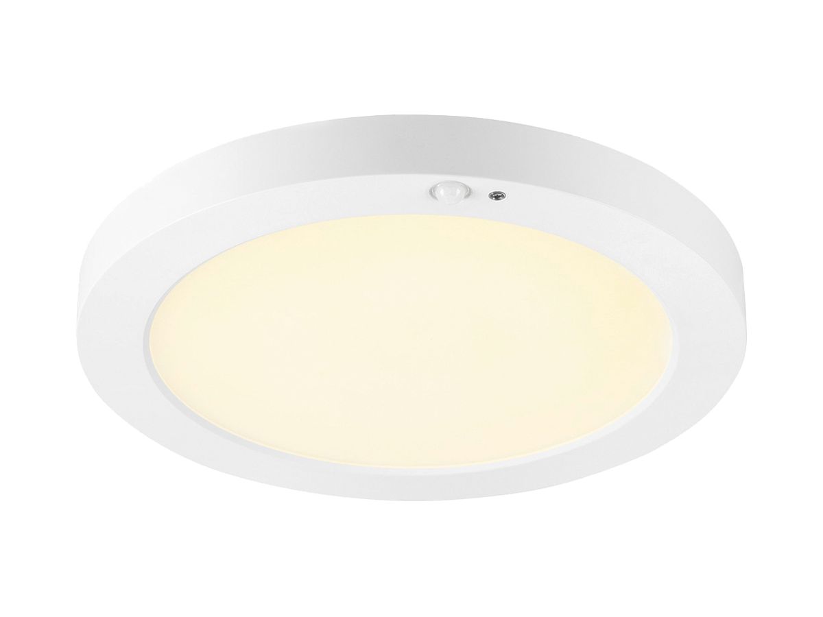 EB-LED-Deckenleuchte SLV VARIO 220 SEN 9W 1150lm 3000…4000K VWB Ø227×22mm weiss