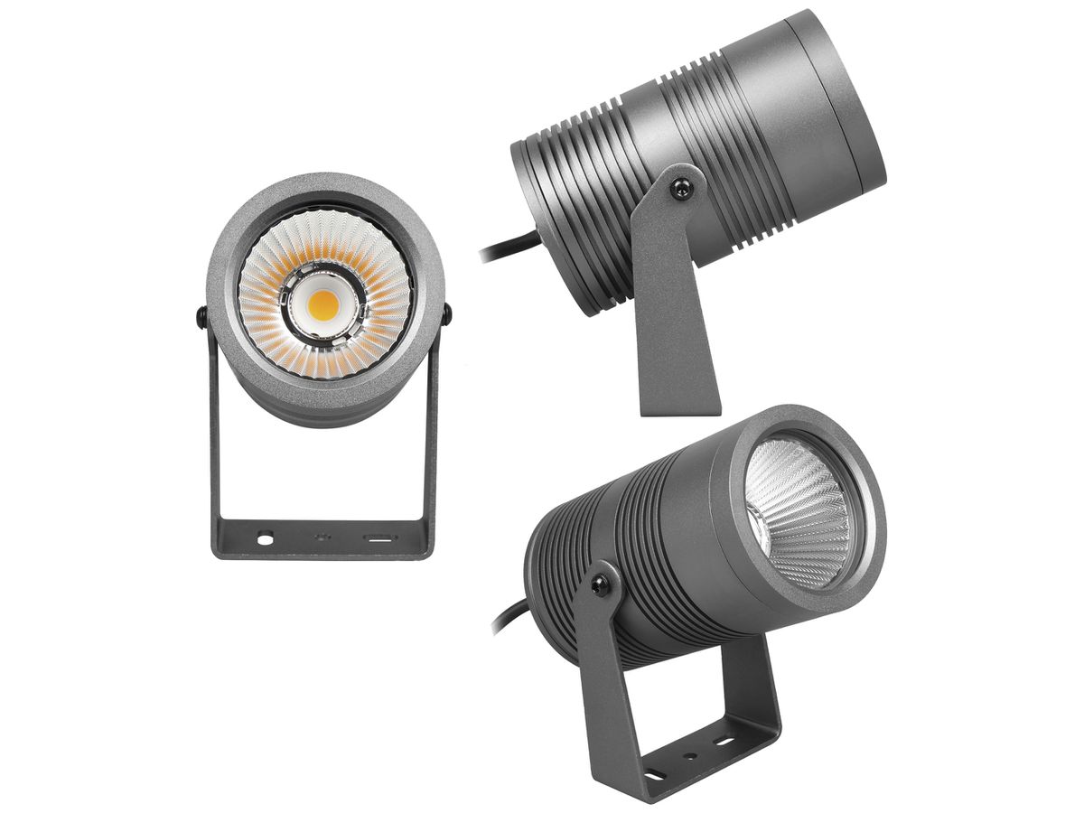 LED-Strahler CHARLY XL 25W 2700K IP67 MB 89×145mm grau