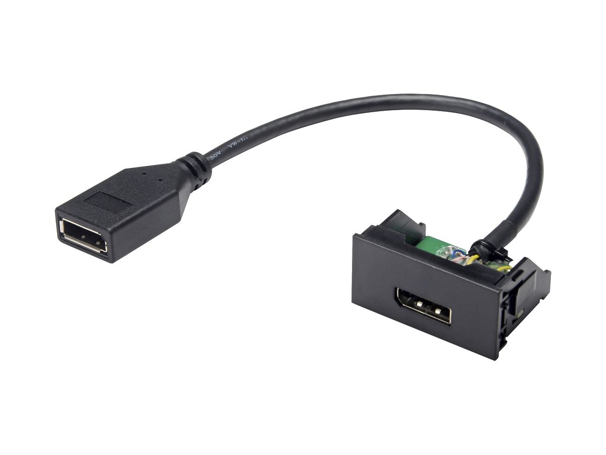 DisplayPort-Modul Cecoflex für AV-Montagesystem, f/f, Kabel, schwarz
