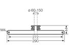 Befestigungsset Hensel f.befestigung von Mi-Gehäusern an Rohr, 60…150mm B=290mm