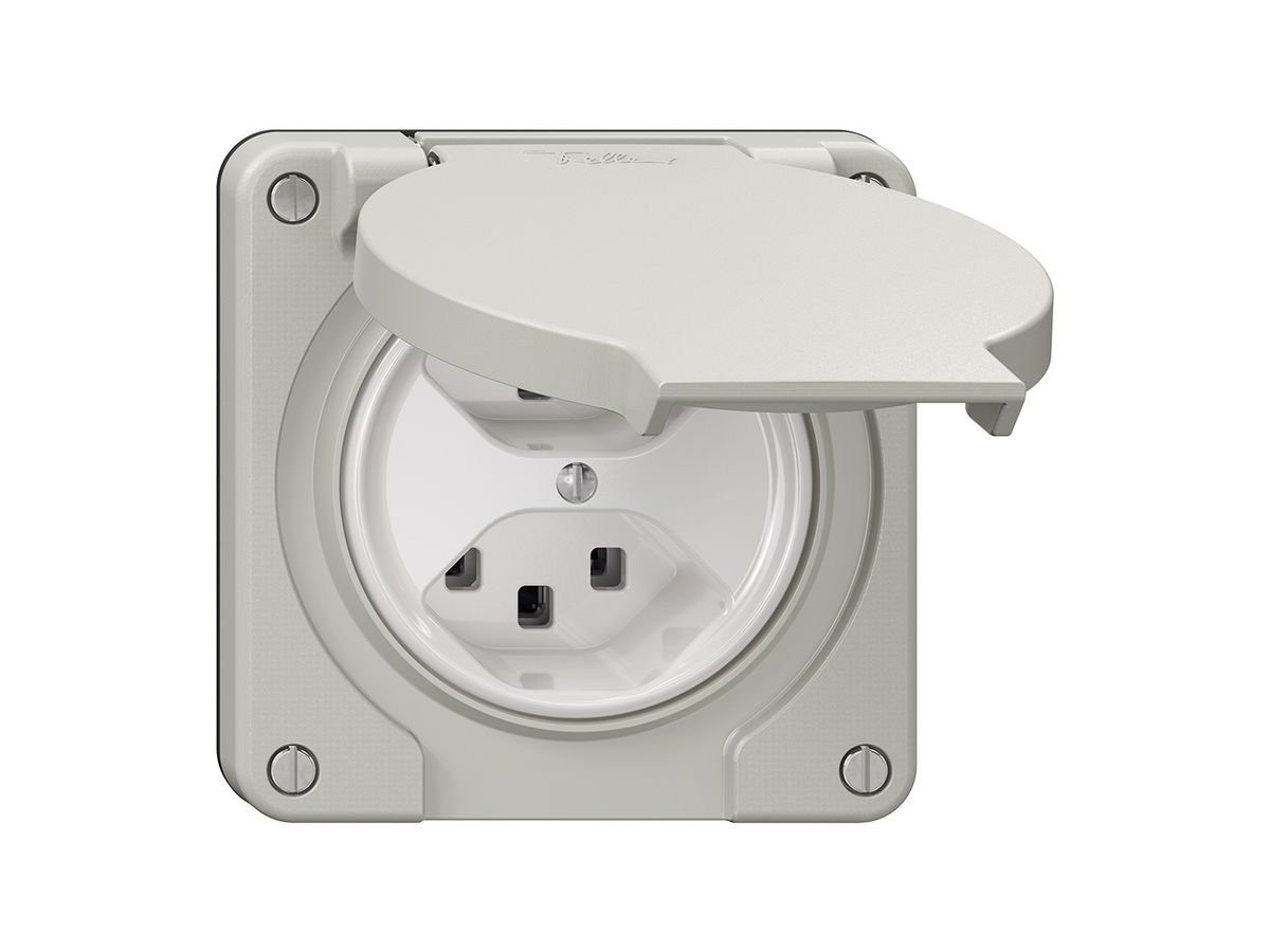 Steckdose NEVO N.CO, 2×T23, IP21, lichtgrau