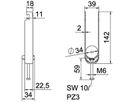 Schnellverleger BET 2056 U-Fuss Kunststoff 28…34mm 3×Kabel Stahl tfZn