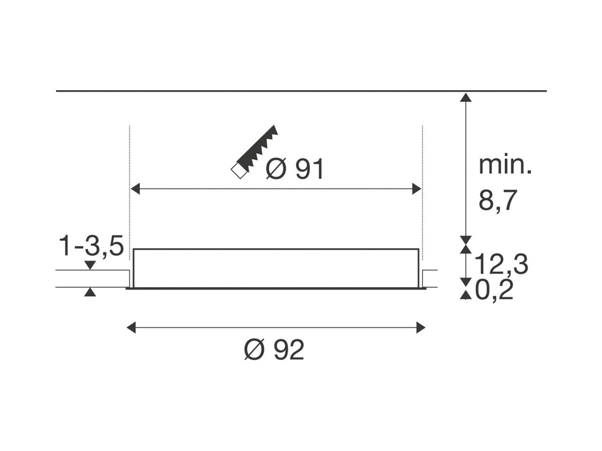 EB-LED-Deckenleuchte SLV MEDO 90 66W 9200lm 930/940K 80° Ø920mm weiss