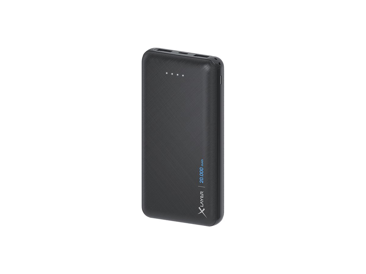Powerbank XLayer Micro 20000mAh 2×USB-A ≤2A 145×70×26mm 420g schwarz
