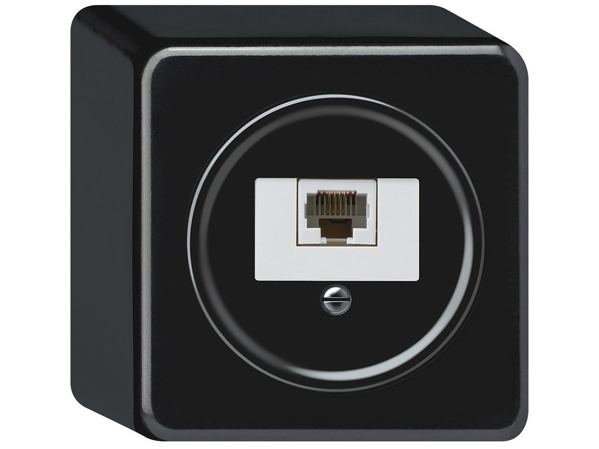 AP-Anschlussdose origin RJ45 8(4) Kat.6 gerade 88×88×54mm schwarz