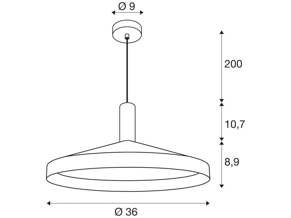 Pendelleuchte SLV LALU TETRA E27 1×7.5W DIM Ø360×160mm schwarz