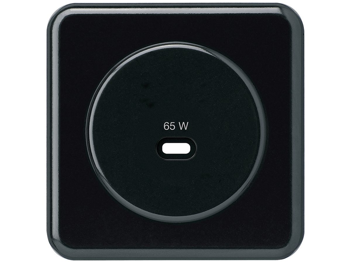 UP-Frontset Hager basico, zu USB-Ladesteckdose Typ C, schwarz