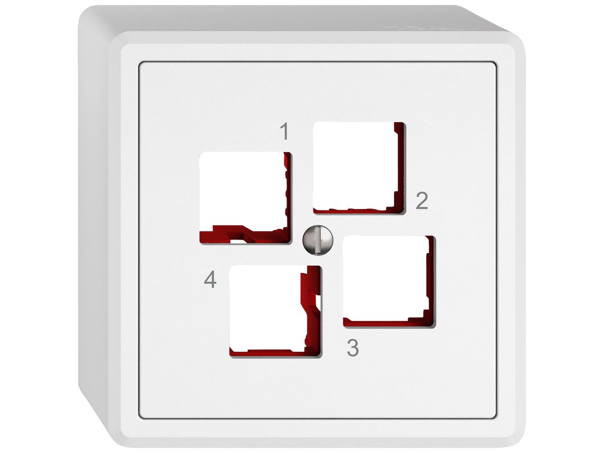 AP-Montageset EDIZIO.liv EASYNET S-One SNAPFIX® gerade 4×RJ45 ws