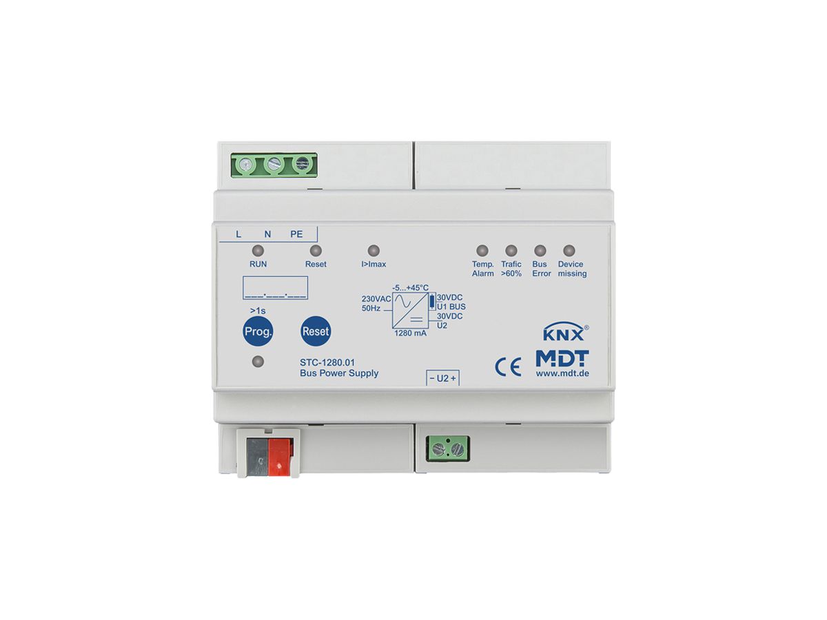 REG-Spannungsversorgung KNX MDT STC-1280.01 30V 1280mA 1 Linie 1 Drossel 6TE