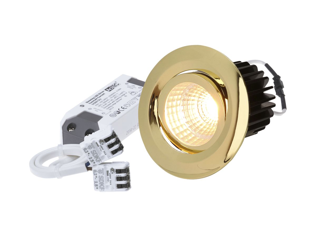EB-LED-Spot maxLUCE MOVE 10.5W 230V DIM 830lm 927 Loch-Ø68mm 38° IP44 gold