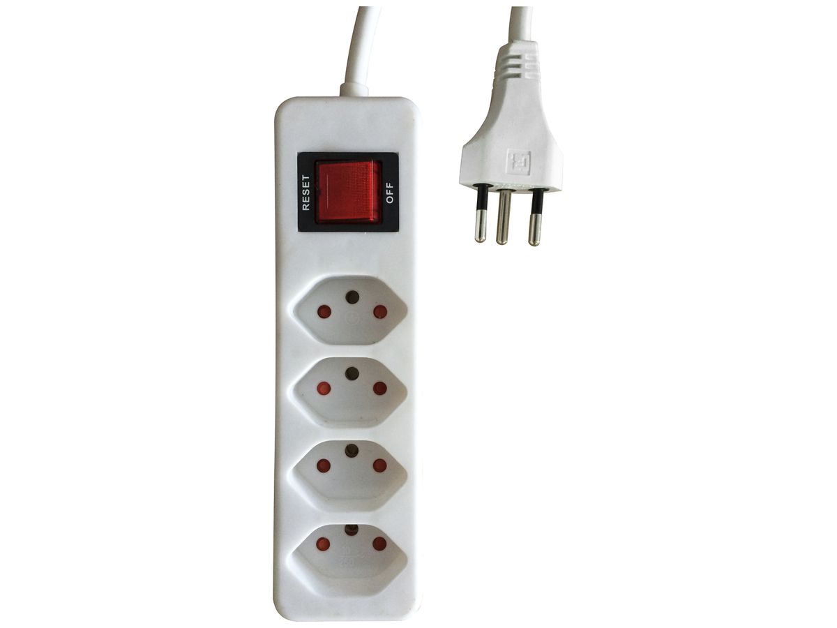 Steckdosenleiste ELBRO 4×T13 10A 2300W 3m weiss IP20
