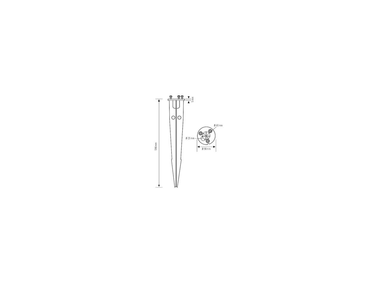 Bodenanker ESYLUX für Pollerleuchte ALVA GROUND SPIKE Ø100mm