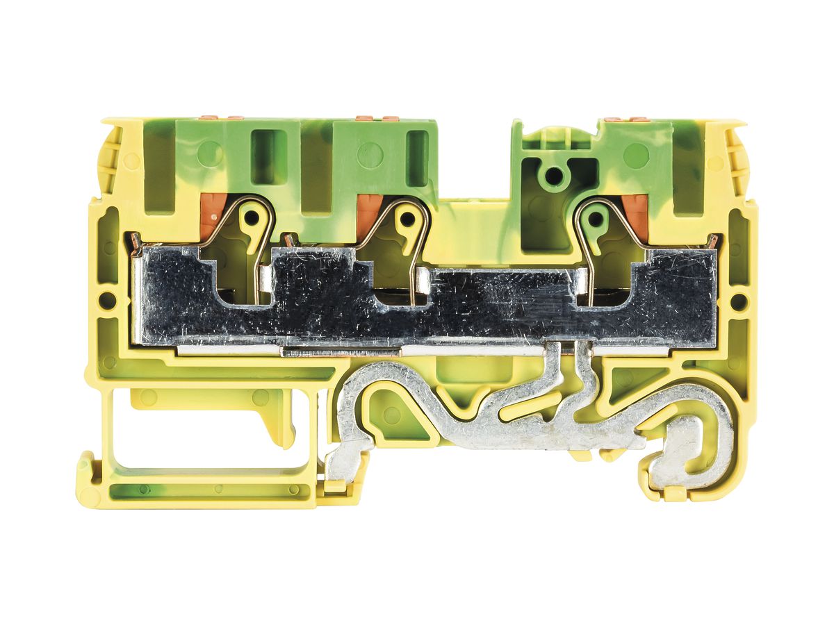 Schutzleiter-Reihenklemme WTP 0.2…10mm² 3×Steck.1 Et.Schiene TH35/G32 gn/gb