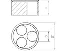 Dichtungseinsatz Bettermann PG16 2×6 schwarz