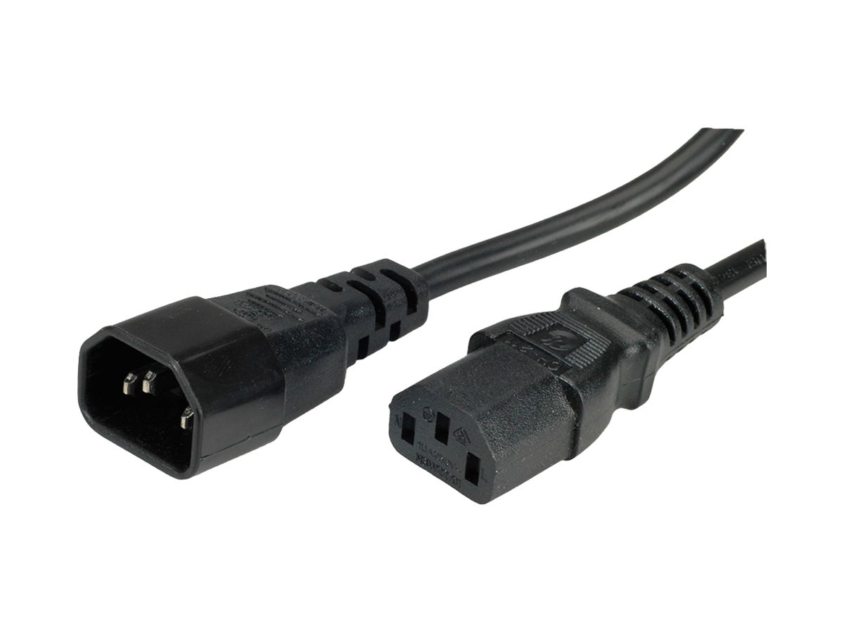 Apparatekabel ROLINE C14 → C13 3×0.75mm² 250VAC/10A schwarz 1m