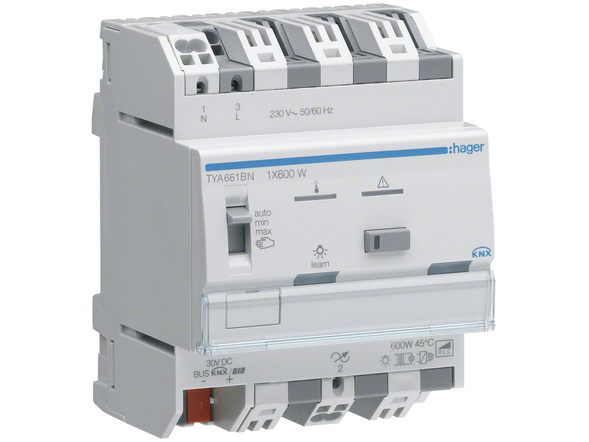 REG-Dimmaktor Hager TYA661BN KNX system 1×600W 4TE