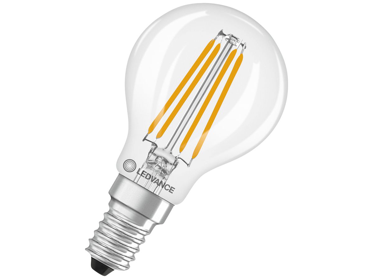 LED-Lampe LEDVANCE CLASSIC P E14 2.5W 470lm 827 DIM klar Ø45×84mm