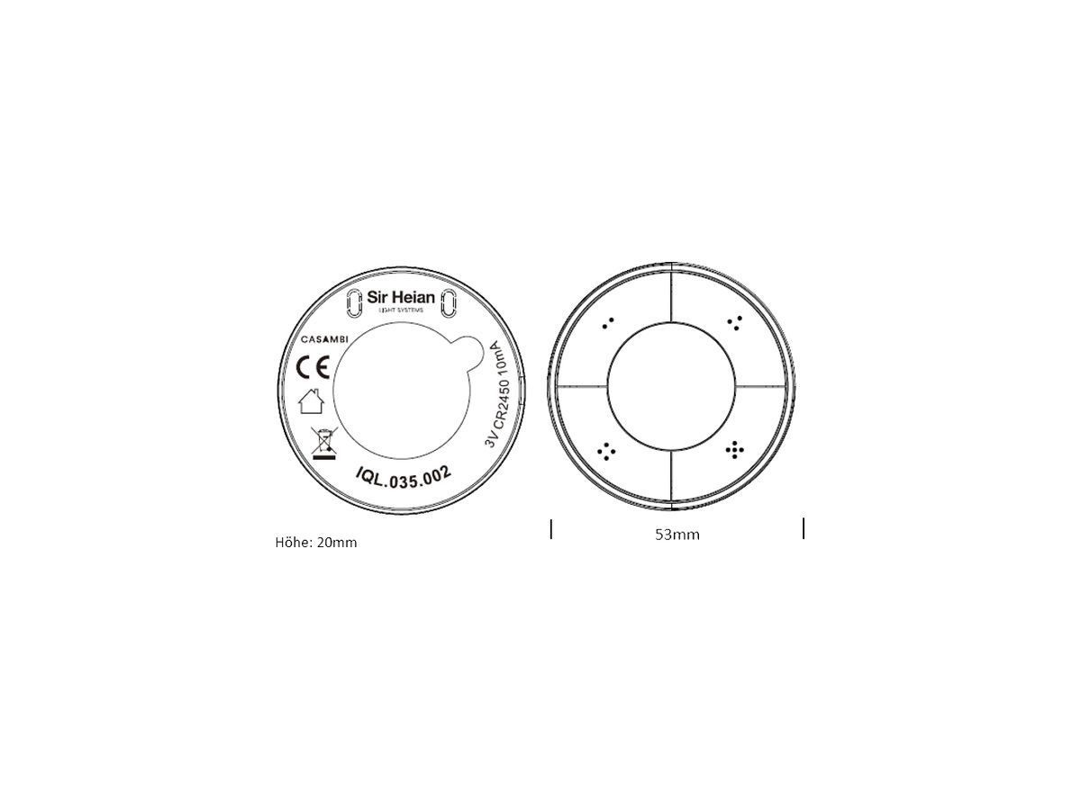 AP-Funktaster Sir Heian CASAMBI Bluetooth 63×85×85mm