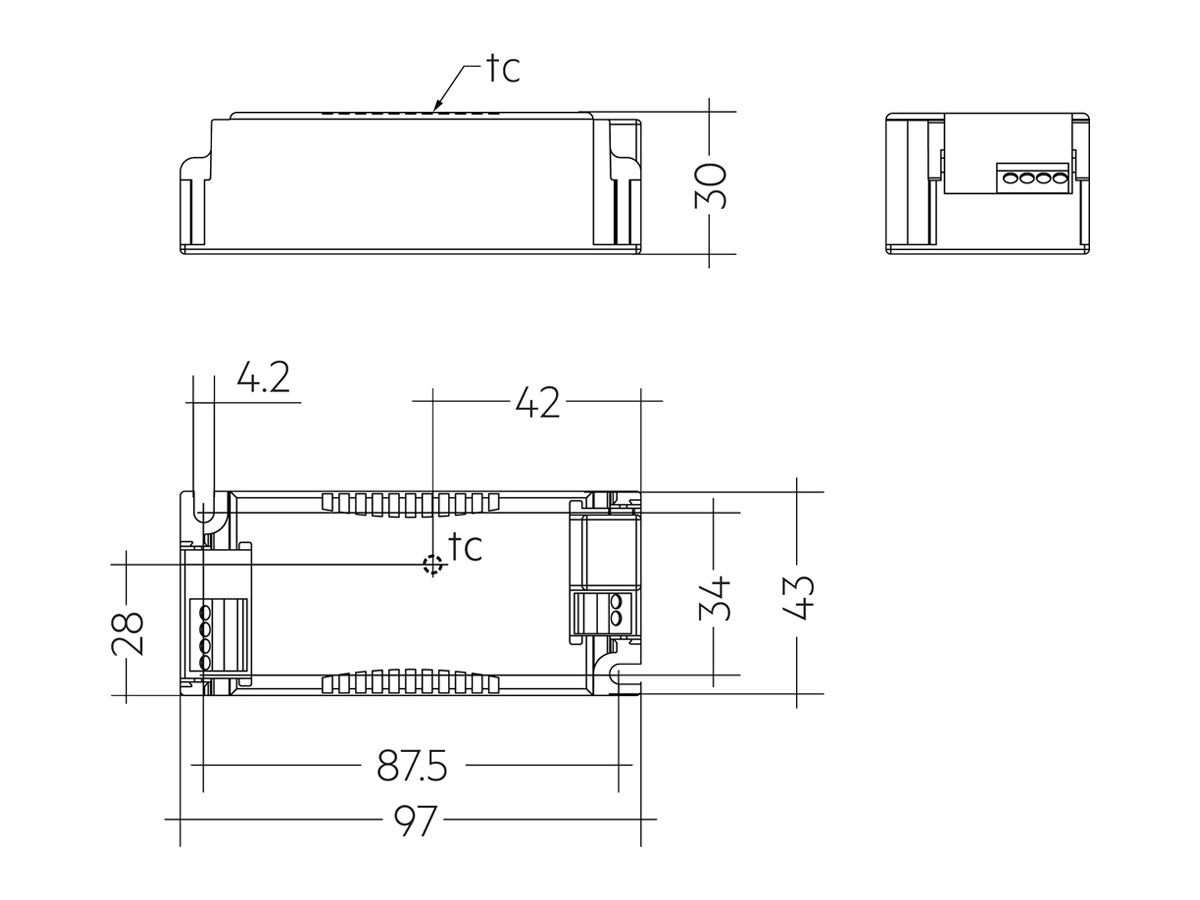 LED-Konverter Tridonic LC flexC NF SC EXC3 14W 100…400mA 97×43×30mm