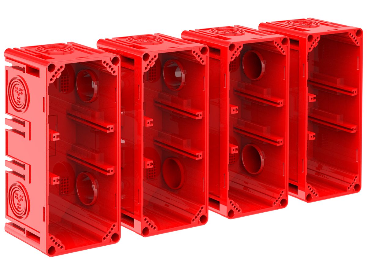 Einlasskasten CRALLO-LEU 378×178×73mm 4×2 Halogenfrei rot