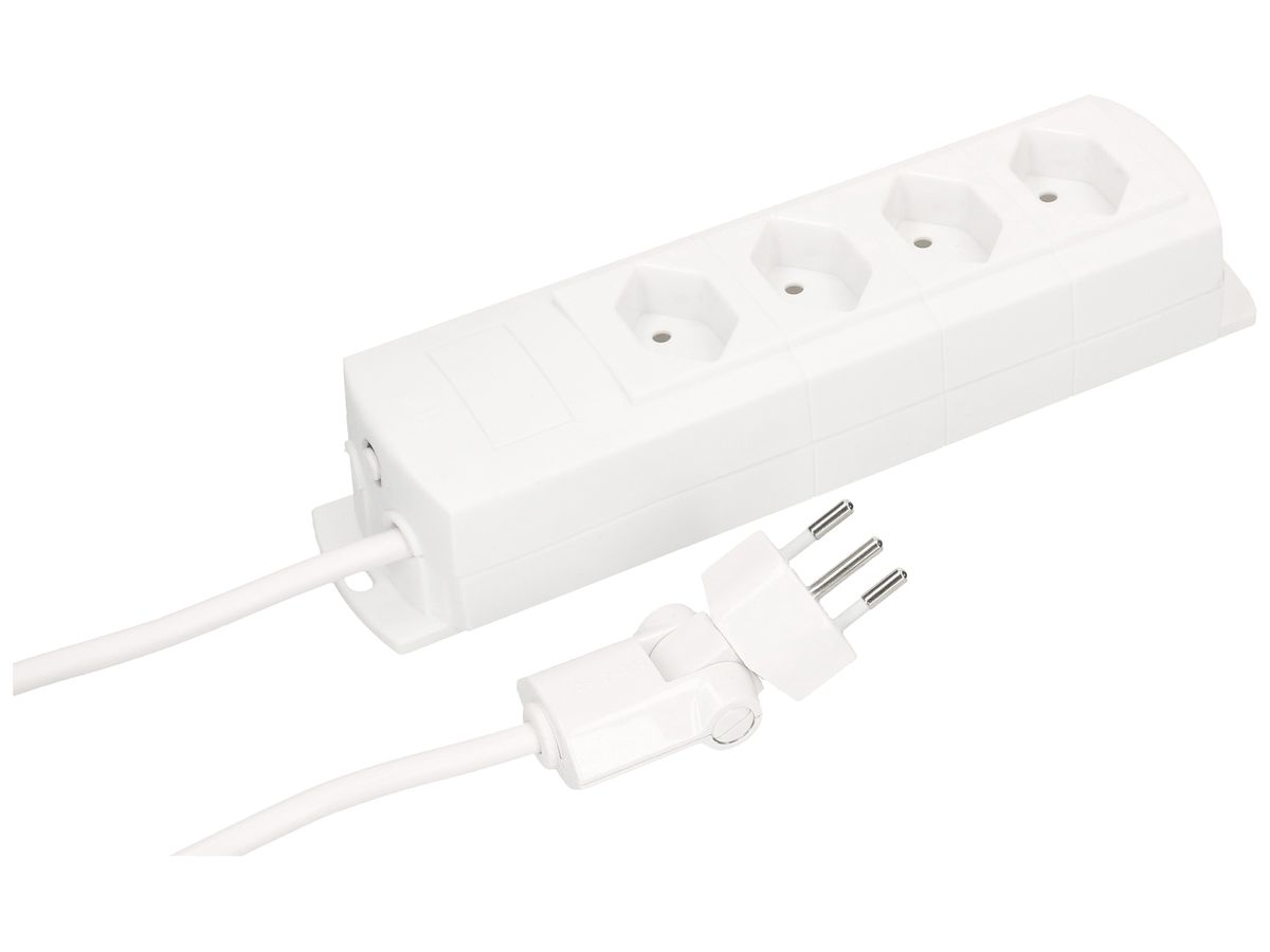 Steckdosenleiste MH 4×T13 Prime-Line Td 3×1mm² 3m weiss Clip-Clap