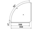 Deckel BET RBD 90° 600mm Edelstahl A4 blank