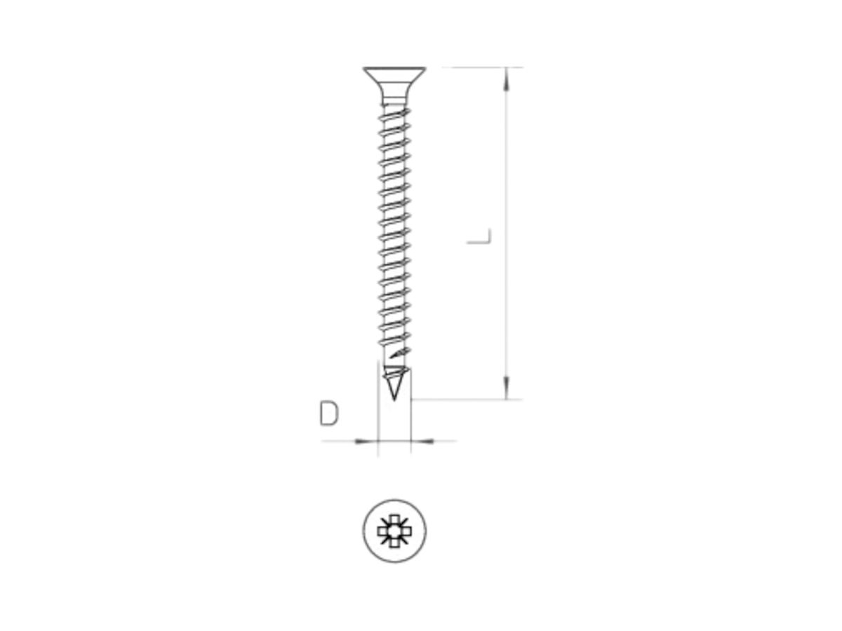 Senkkopf-Spanplattenschraube Bettermann 6×60mm verzinkt