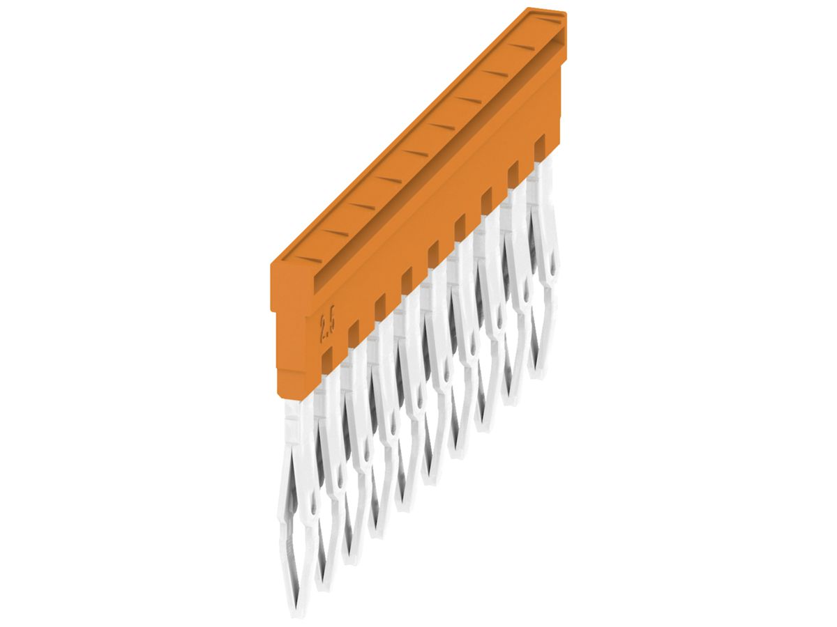 Querverbinder 10 Klemmen 24A 400V 5.1mm isoliert orange