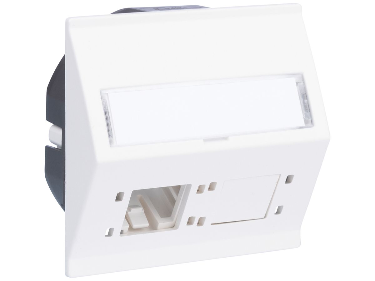 Anschlussdose R&M schräg für 2 Buchsen 60×60mm weiss