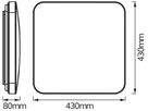 LED-Deckenleuchte LDV ORBIS SQUARE CLICK HF 50W 3700lm 3000K 430×430mm weiss