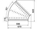 Bogen BET RB 45° 85×600mm Stahl bandverzinkt
