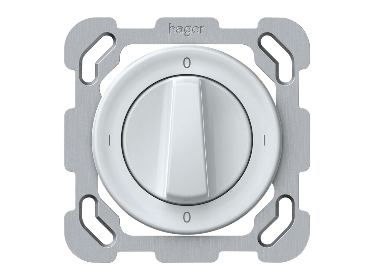 UP-Drehschalter origin Ausschalter 0/2L 16A 250V 0-I-0-I 77×77mm weiss