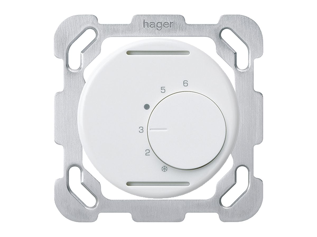 Einsatz zu UP-Raumthermostat basico mit Befestigungsplatte weiss ohne Schalter