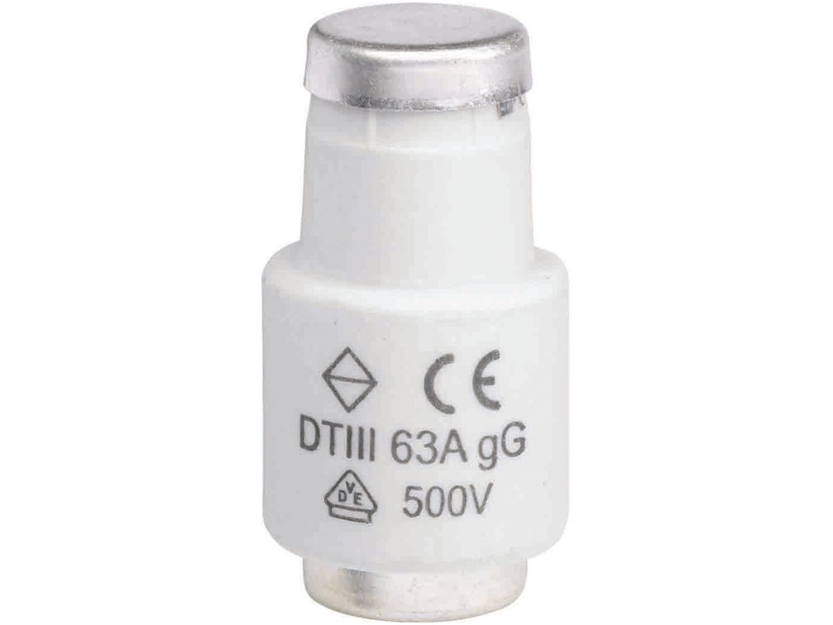 D-Sicherung DTIII 63A 500V gG mit Kennmelder