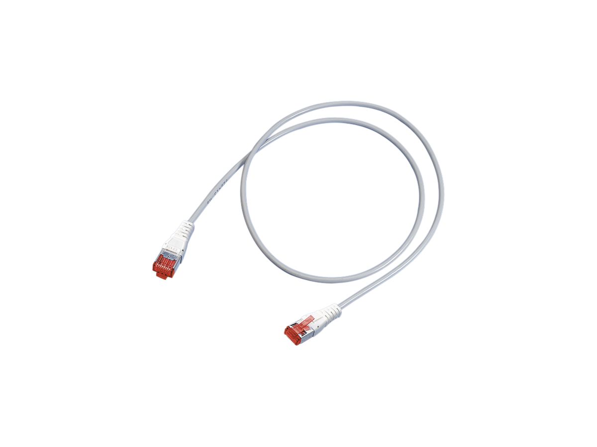Patchkabel R&M Kat.6a, S-FTP 2×RJ45/s, halogenfrei 0.5m, grau