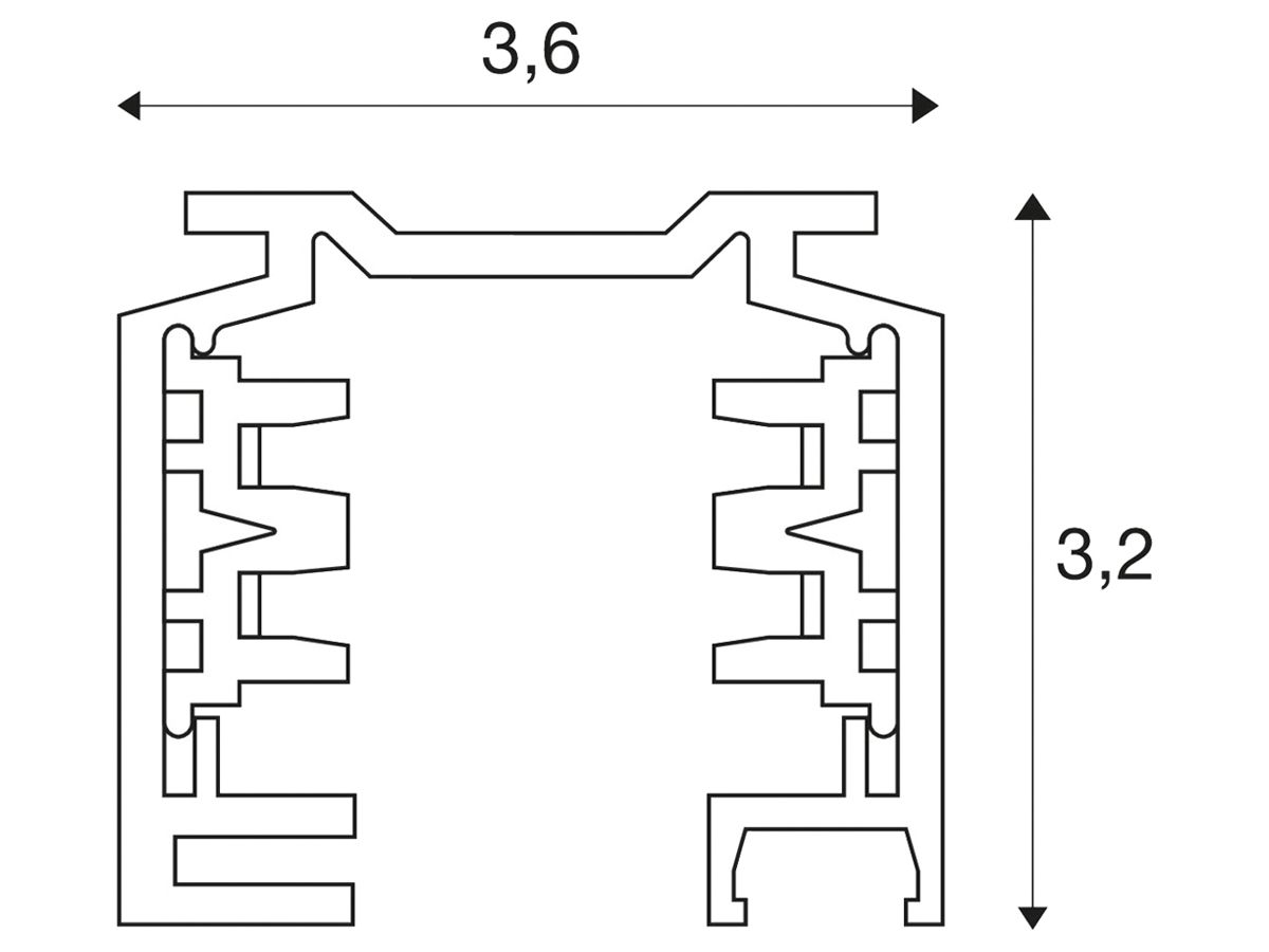 AP-Stromschiene SLV EUTRAC, 3-phasig 2m schwarz
