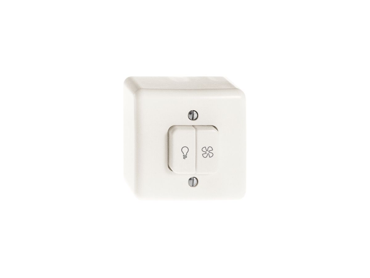 AP-Schalter für Licht und Ventilation FH 3/3/1L weiss